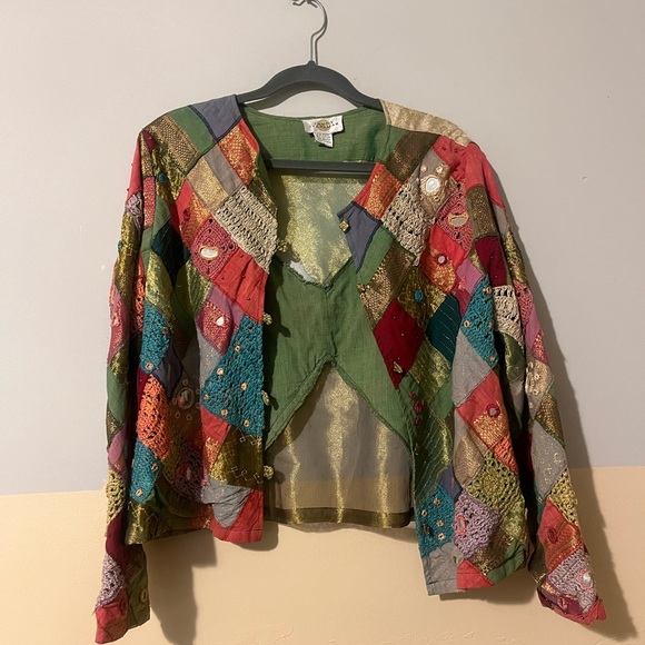 Boho Patchwork Embroidered Jacket - Multicolor - Picture 6 of 7